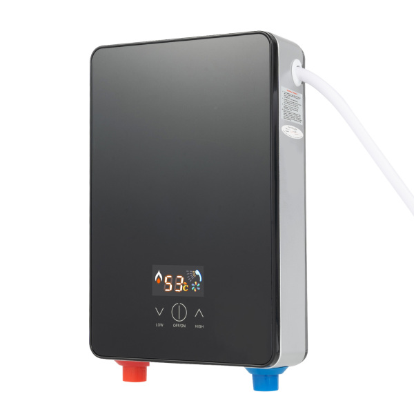 Calentador de agua eléctrico instantáneo para baño, 220 V, máx55 ℃, 6500 W, sin depósito, pantalla digital