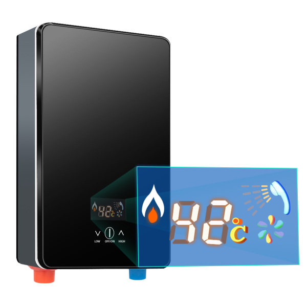 Calentador de agua eléctrico instantáneo para baño, 220 V, máx55 ℃, 6500 W, sin depósito, pantalla digital Calentador de agua eléctrico instantáneo para baño, 220 V, máx55 ℃, 6500 W, sin depósito, pantalla digital