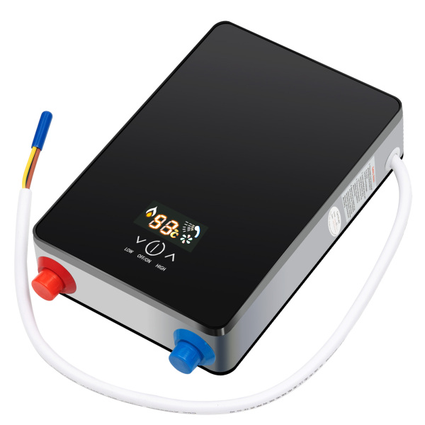 Calentador de agua eléctrico instantáneo para baño, 220 V, máx55 ℃, 6500 W, sin depósito, pantalla digital