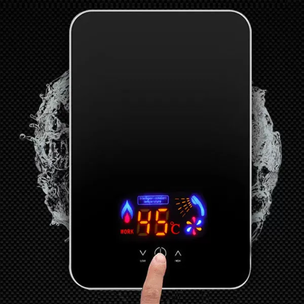 Calentador de agua eléctrico instantáneo para baño, 220 V, máx55 ℃, 6500 W, sin depósito, pantalla digital Calentador de agua eléctrico instantáneo para baño, 220 V, máx55 ℃, 6500 W, sin depósito, pantalla digital