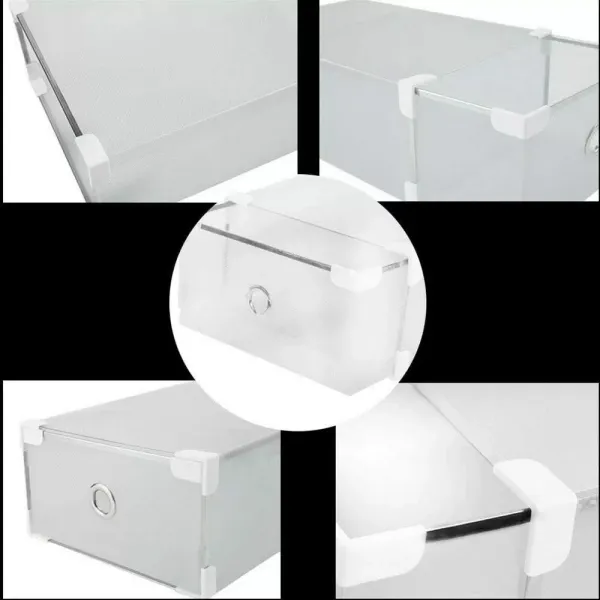 24 Caja para Zapatos con Cajones Transparentes Hecho de PP Caja de Almacenamiento de Zapatos para Artículos Pequeños y Libros Ahorro de Espacio