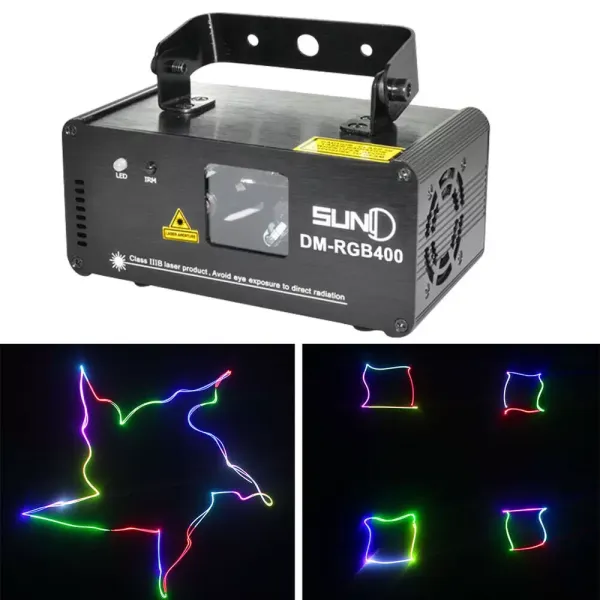 Proyector Láser de Animación DJ Party Club DM-RGB400 Iluminación Láser DMX 14W