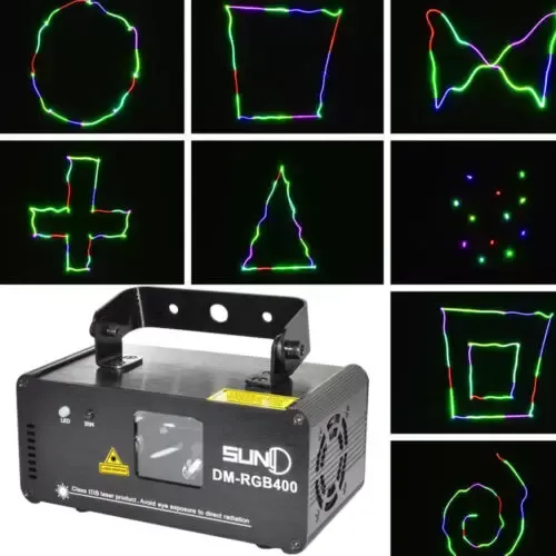 Proyector Láser de Animación DJ Party Club DM-RGB400 Iluminación Láser DMX 14W