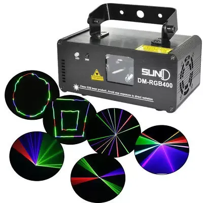 Proyector Láser de Animación DJ Party Club DM-RGB400 Iluminación Láser DMX 14W