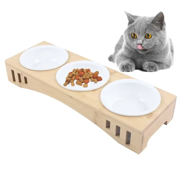 3 cuencos de comida para gatos y cachorros, ajustables, 2 en 1, para gatos, cachorros, hámsters, conejos
