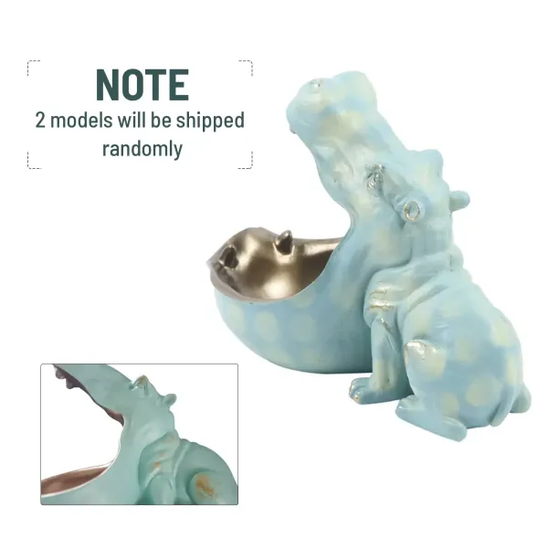 Caja de almacenamiento de hipopótamo, estatuas artesanales, hipopótamo, decoración de mesa