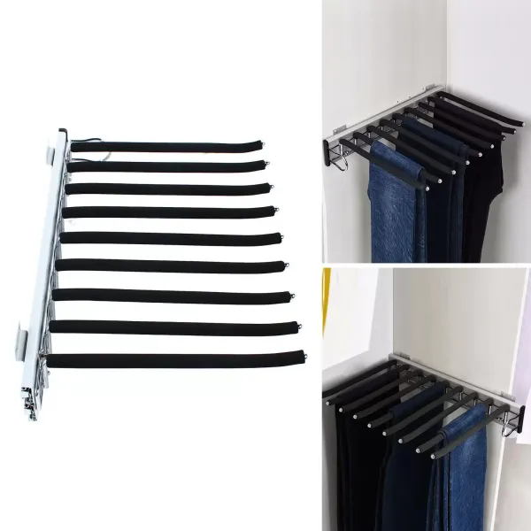 CNCEST Percha extensible de acero inoxidable para colgar pantalones, 9 pantalones