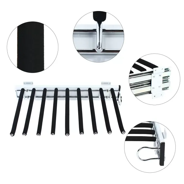 CNCEST Percha extensible de acero inoxidable para colgar pantalones, 9 pantalones