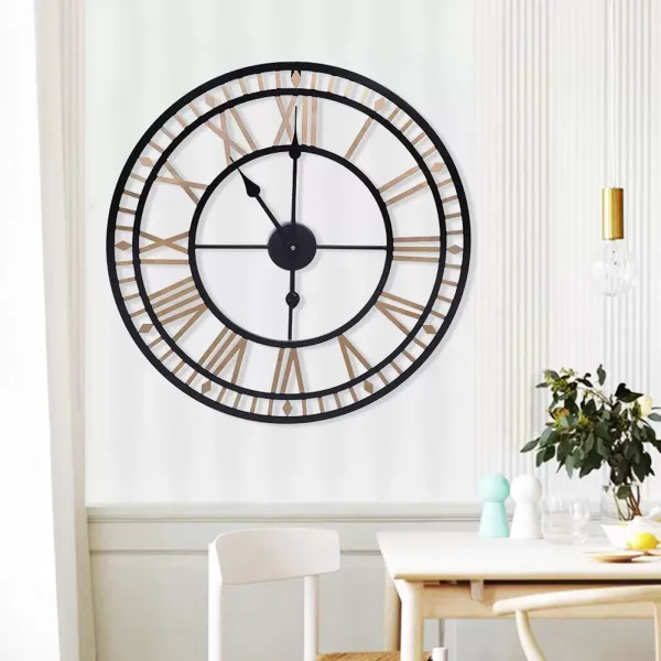 Reloj de pared con diseño de esqueleto, números romanos, 80 cm, de metal, vintage, para cocina, cafetería, hotel, oficina, decoración del hogar Reloj de pared con diseño de esqueleto, números romanos, 80 cm, de metal, vintage, para cocina, cafetería, hotel, oficina, decoración del hogar