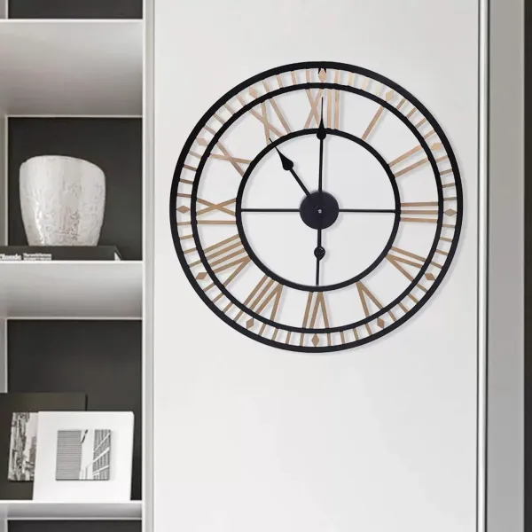 Reloj de pared con diseño de esqueleto, números romanos, 80 cm, de metal, vintage, para cocina, cafetería, hotel, oficina, decoración del hogar Reloj de pared con diseño de esqueleto, números romanos, 80 cm, de metal, vintage, para cocina, cafetería, hotel, oficina, decoración del hogar
