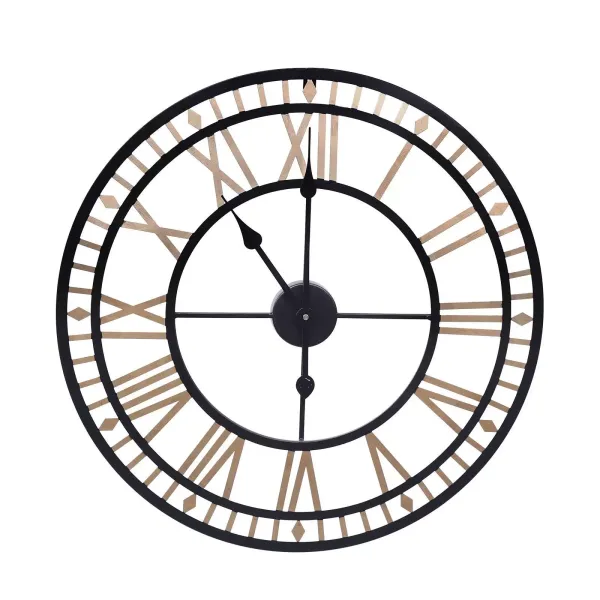 Reloj de pared con diseño de esqueleto, números romanos, 80 cm, de metal, vintage, para cocina, cafetería, hotel, oficina, decoración del hogar