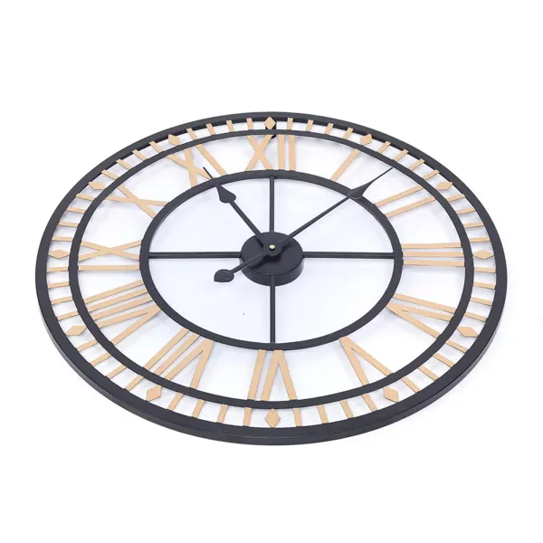 Reloj de pared con diseño de esqueleto, números romanos, 80 cm, de metal, vintage, para cocina, cafetería, hotel, oficina, decoración del hogar