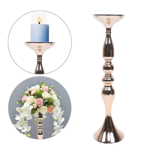 10 candelabros de hierro con revestimiento de hierro de 48,5 cm