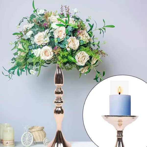 10 candelabros de hierro con revestimiento de hierro de 48,5 cm
