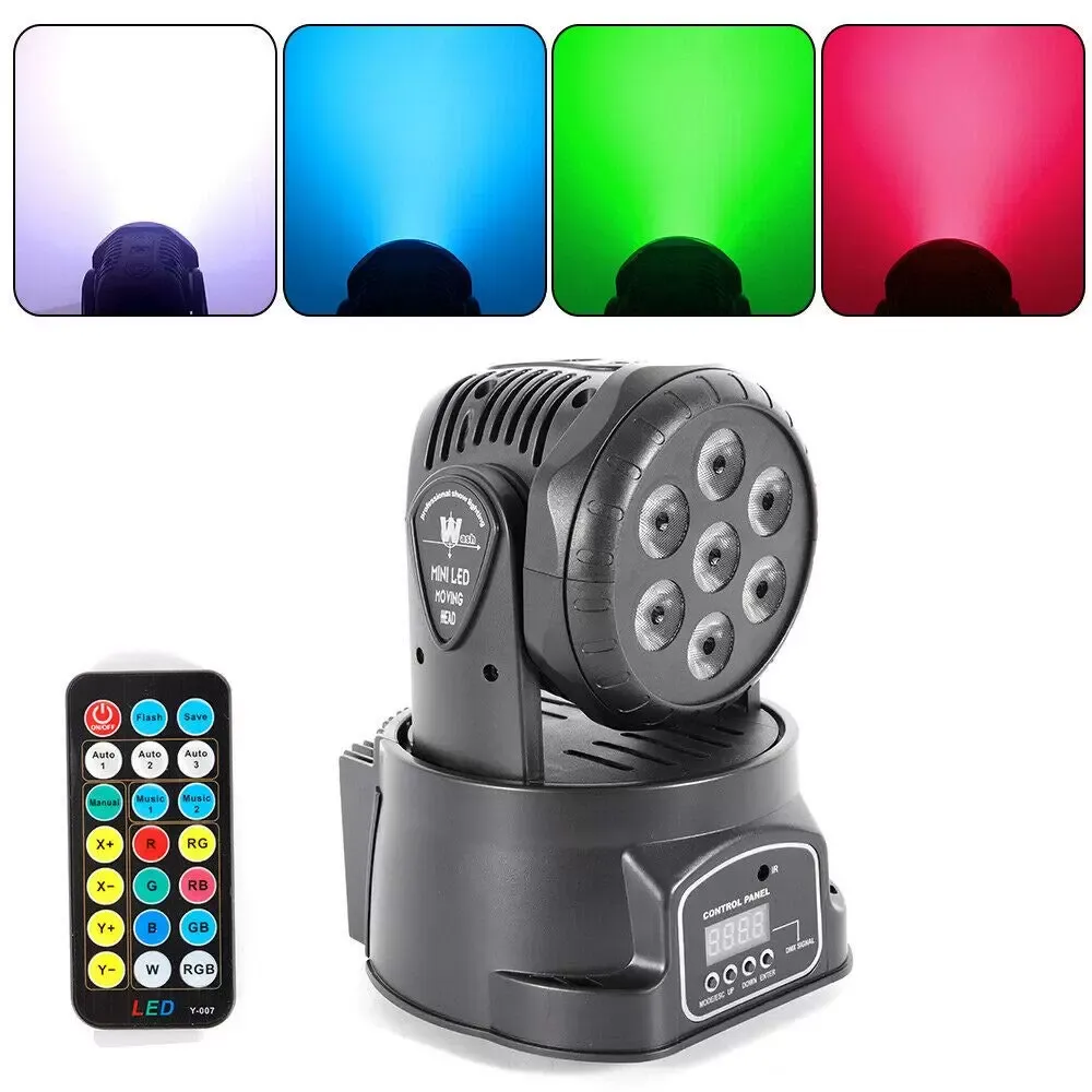 Moving Head - Iluminación de escenarios LED, 5 modos de control, iluminación para discoteca, DJ Lights