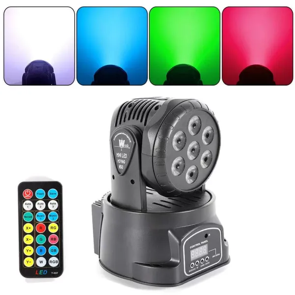 Moving Head - Iluminación de escenarios LED, 5 modos de control, iluminación para discoteca, DJ Lights Moving Head - Iluminación de escenarios LED, 5 modos de control, iluminación para discoteca, DJ Lights