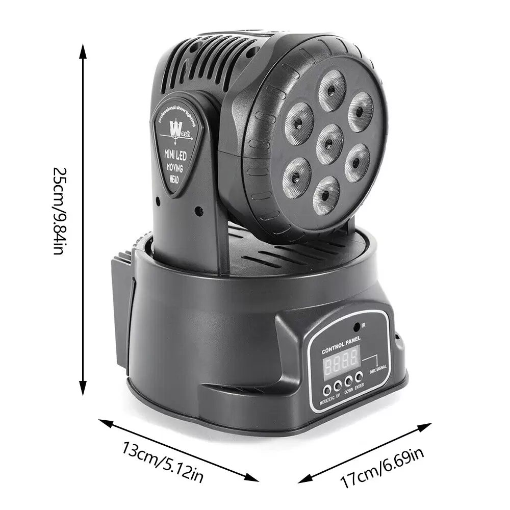 Moving Head - Iluminación de escenarios LED, 5 modos de control, iluminación para discoteca, DJ Lights