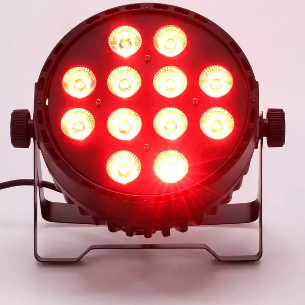 Foco 4 en 1 con efectos de luz de escenario RGBW DMX 512 LED 12 x 10 W para espectáculos, bares, DJ, KTV, discotecas, cumpleaños, fiestas