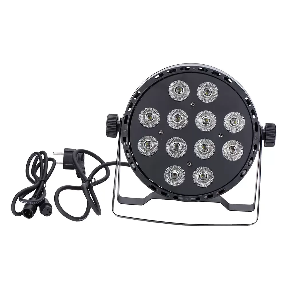 Foco 4 en 1 con efectos de luz de escenario RGBW DMX 512 LED 12 x 10 W para espectáculos, bares, DJ, KTV, discotecas, cumpleaños, fiestas