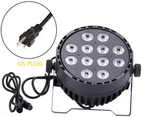 Foco 4 en 1 con efectos de luz de escenario RGBW DMX 512 LED 12 x 10 W para espectáculos, bares, DJ, KTV, discotecas, cumpleaños, fiestas