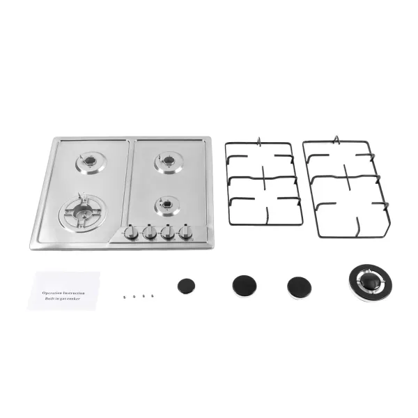 Encimera de gas integrada con 4 quemadores, para gas natural, propano