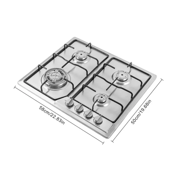Encimera de gas integrada con 4 quemadores, para gas natural, propano Encimera de gas integrada con 4 quemadores, para gas natural, propano