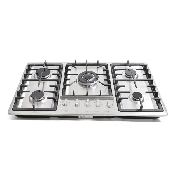Cocina de gas de 33,8 pulgadas, para gas natural y propano, 5 llamas.