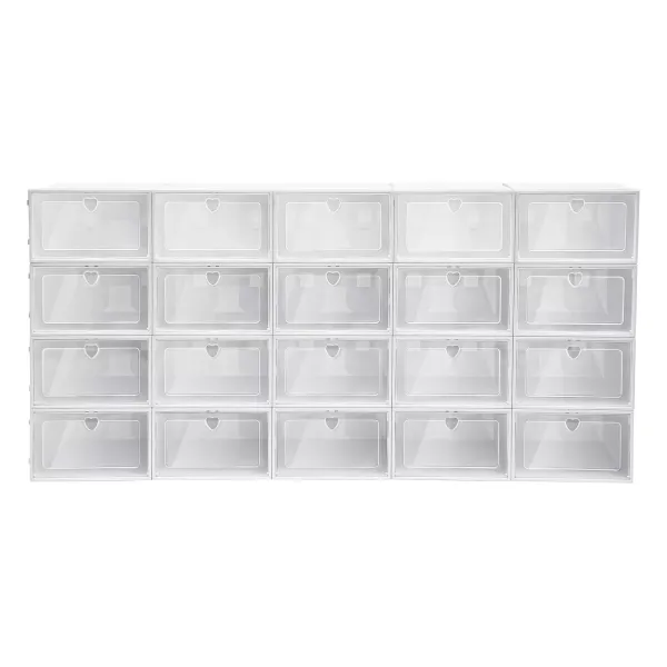 20x caja de almacenamiento caja de zapatos,caja plegable de plástico, transparente con tapa, 33 x 23 x 14 cm 20x caja de almacenamiento caja de zapatos,caja plegable de plástico, transparente con tapa, 33 x 23 x 14 cm