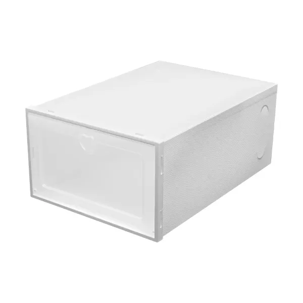 20x caja de almacenamiento caja de zapatos，caja plegable de plástico, transparente con tapa, 33 x 23 x 14 cm