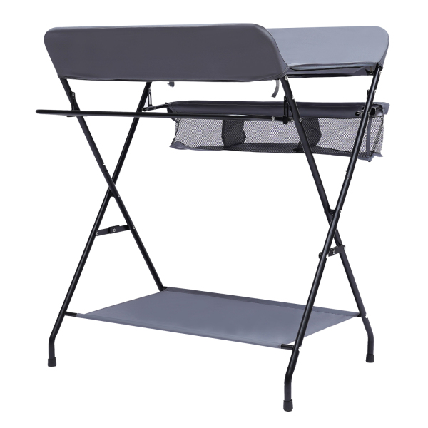Cambiador plegable y portátil con cesta de almacenamiento lateral Cambiador plegable y portátil con cesta de almacenamiento lateral