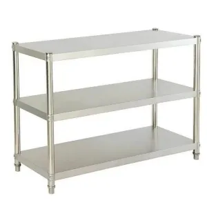 Estantería de 3 baldas de acero inoxidable para cocina (hasta 50 kg, 80 x 80 x 40 cm)