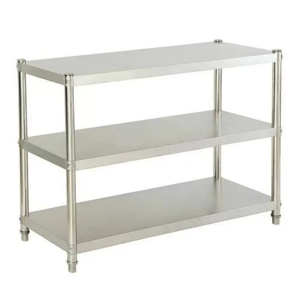 Estantería de 3 baldas de acero inoxidable para cocina (hasta 50 kg, 80 x 80 x 40 cm)