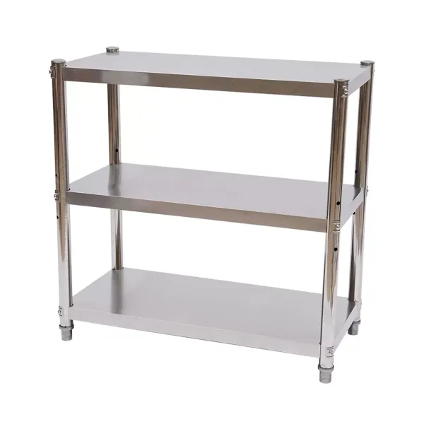 Estantería de 3 baldas de acero inoxidable para cocina (hasta 50 kg, 80 x 80 x 40 cm) Estantería de 3 baldas de acero inoxidable para cocina (hasta 50 kg, 80 x 80 x 40 cm)