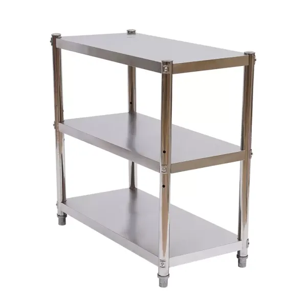 Estantería de 3 baldas de acero inoxidable para cocina (hasta 50 kg, 80 x 80 x 40 cm) Estantería de 3 baldas de acero inoxidable para cocina (hasta 50 kg, 80 x 80 x 40 cm)
