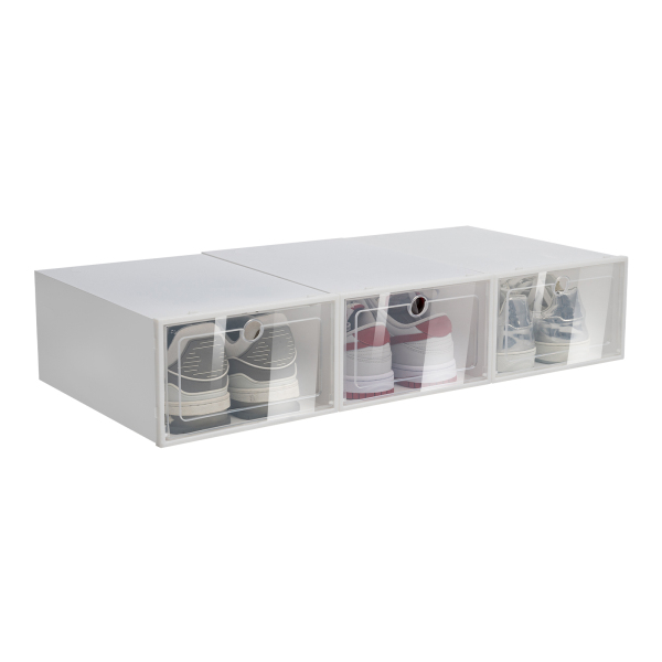 24 unidades x Caja de zapatos transparente apilable con tapa, 33 x 23 x 14 cm, color blanco, organizador de zapatos para hombre y mujer 24 unidades x Caja de zapatos transparente apilable con tapa, 33 x 23 x 14 cm, color blanco, organizador de zapatos para hombre y mujer