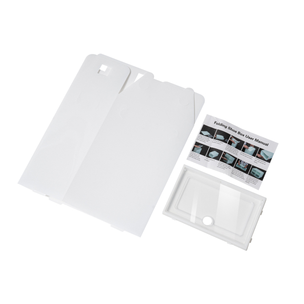 24 unidades x Caja de zapatos transparente apilable con tapa, 33 x 23 x 14 cm, color blanco, organizador de zapatos para hombre y mujer