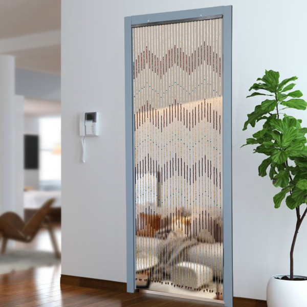 91 x 220 cm, cortina de cuentas de madera, cortina de 31 hebras maciza con patrón dentado, protección del medio ambiente, inodora