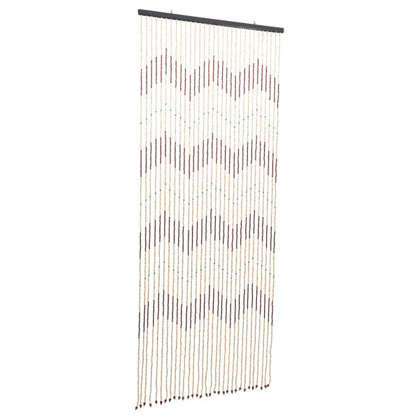 91 x 220 cm, cortina de cuentas de madera, cortina de 31 hebras maciza con patrón dentado, protección del medio ambiente, inodora 91 x 220 cm, cortina de cuentas de madera, cortina de 31 hebras maciza con patrón dentado, protección del medio ambiente, inodora