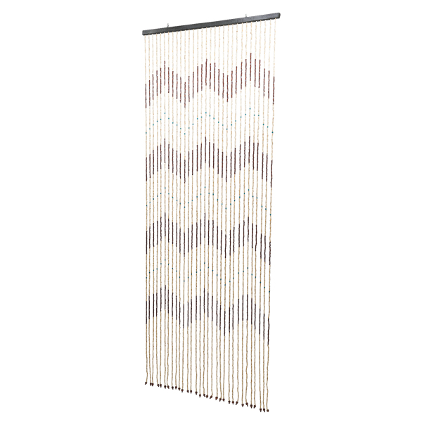 91 x 220 cm, cortina de cuentas de madera, cortina de 31 hebras maciza con patrón dentado, protección del medio ambiente, inodora 91 x 220 cm, cortina de cuentas de madera, cortina de 31 hebras maciza con patrón dentado, protección del medio ambiente, inodora