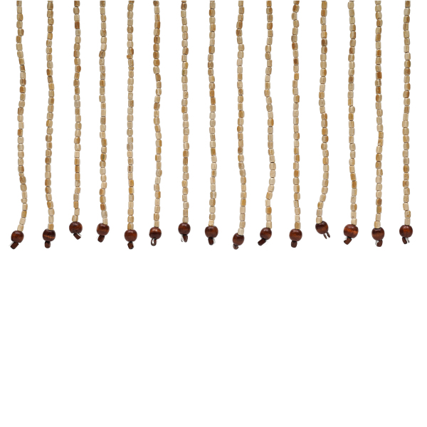91 x 220 cm, cortina de cuentas de madera, cortina de 31 hebras maciza con patrón dentado, protección del medio ambiente, inodora