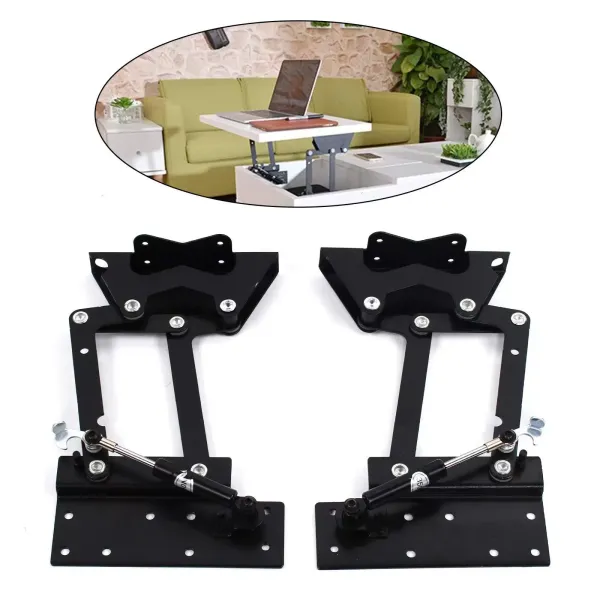 2 bisagras de mesa de café plegables de 29 cm, mecanismo de resorte, bisagra de acero, capacidad de carga de 35 kg, color negro