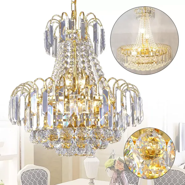 Lámpara de araña de cristal con forma de gota de agua, luz colgante de techo LED de montaje empotrado para comedor, baño, dormitorio, sala de estar Lámpara de araña de cristal con forma de gota de agua, luz colgante de techo LED de montaje empotrado para comedor, baño, dormitorio, sala de estar