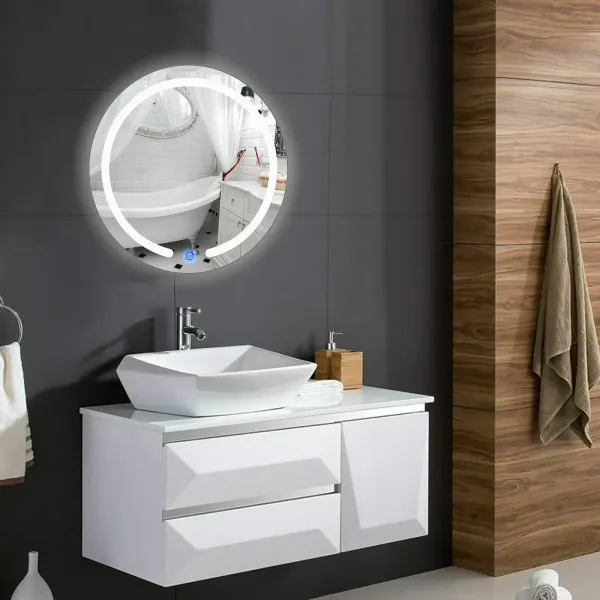 CNCEST Espejo Baño con LED luz,20 "x 1,35" Espejos con Luz Incorporada y Interruptor Táctil
