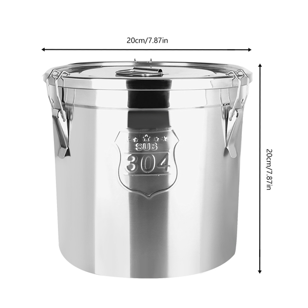 6L Recipiente de acero inoxidable para cereales con tapa, cubo de cocina, recipiente para harina, recipiente de almacenamiento para alimentos 6L Recipiente de acero inoxidable para cereales con tapa, cubo de cocina, recipiente para harina, recipiente de almacenamiento para alimentos