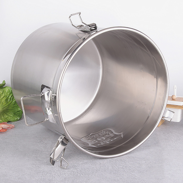Recipiente hermético de acero inoxidable para cocina,cubo de almacenamiento con asas+tapa Recipiente hermético de acero inoxidable para cocina,cubo de almacenamiento con asas+tapa