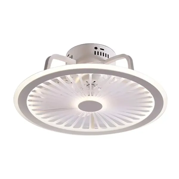 Ventilador de techo moderno de 48 x 18 cm, con iluminación LED, regulable, lámpara de techo con mando a distancia