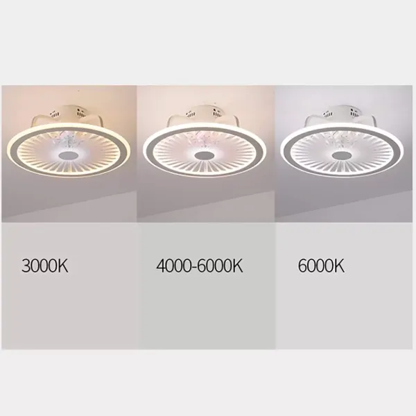 Ventilador de techo moderno de 48 x 18 cm, con iluminación LED, regulable, lámpara de techo con mando a distancia