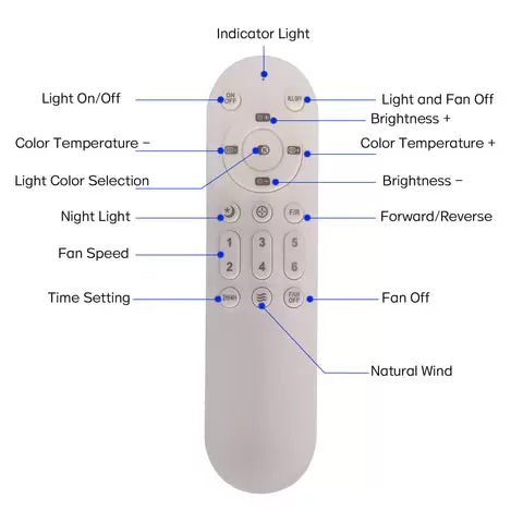 Ventilador de techo moderno de 48 x 18 cm, con iluminación LED, regulable, lámpara de techo con mando a distancia