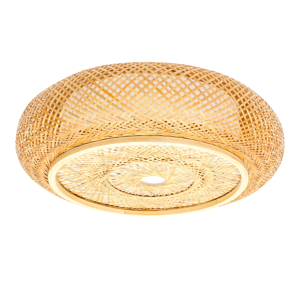 Lámpara de techo de bambú trenzado, suspensión de techo, natural, retro, vintage