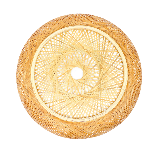 Lámpara de techo de bambú trenzado, suspensión de techo, natural, retro, vintage